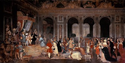 Luigi XIV riceve gli ambasciatori del Siam a Versailles, c.1865-67 da Jacques Edmond Leman